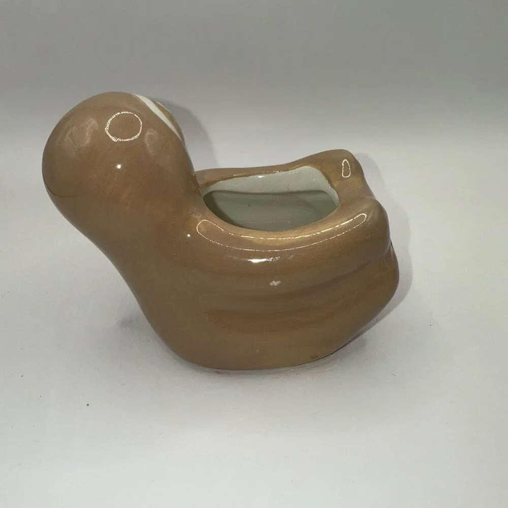 Friendly Brown Sloth Planter for Succulents or Air Fern Adorable Cute Ceramic